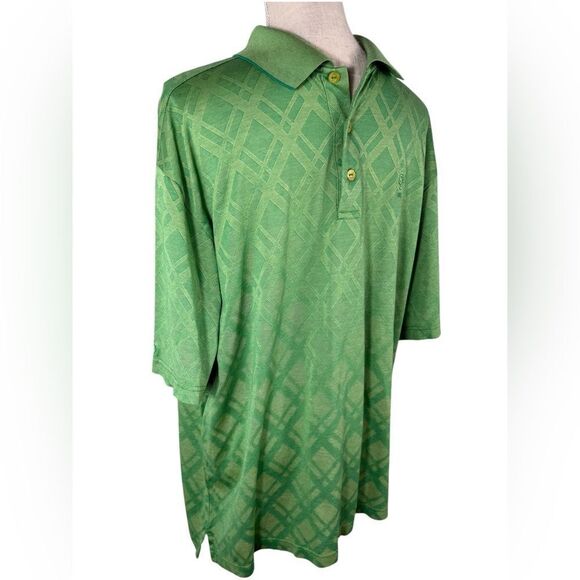 Bugatchi Uomo Men’s Green Egyptian Cotton Short Sleeve Polo Shirt - Picture 2 of 7